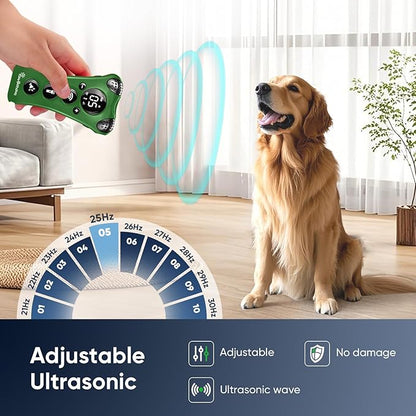 PawBehave Ultrasonic Dog Bark Deterrent Device –10-Level Adjustable Anti Barking Trainer with Flashlight, Strobe, E-Clicker(18 Whistle Sounds)–No Shock, Collar-Free Dog Behavior Correction Devices