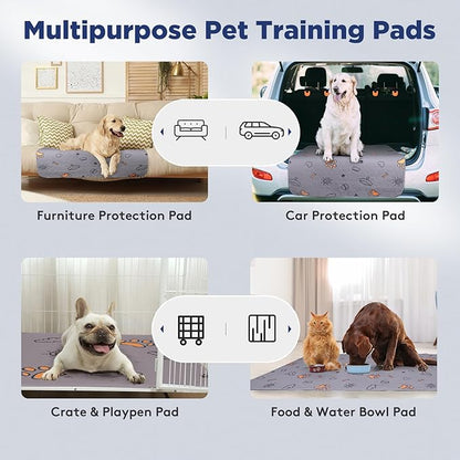 Washable Pee Pads for Dogs, 2 Pack Large 48"x48" Super Absorbent Reusable Training Pads, 100% Waterproof Non-Slip Crate, Whelping, Playpen Mat Bed - Dog Products