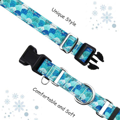 Reflective Martingale Collar with Buckle Adjustable Nylon Training Pet Collars for Extra Small Dogs (Turquoise Shell, XS)
