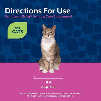 NaturVet Cranberry Relief Plus Echinacea for Cats, 60 ct Soft Chews, Made in The USA with Globally Source Ingredients