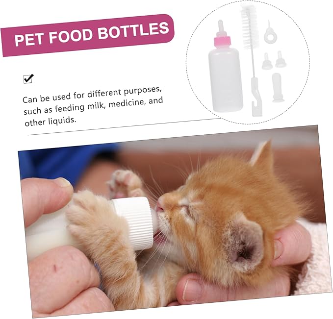 Happyyami Dog Bottle Squeeze Feeder Pet Nursing Bottles Kit for Puppy Kitten Milk Set Portable