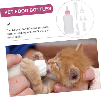 Happyyami Dog Bottle Squeeze Feeder Pet Nursing Bottles Kit for Puppy Kitten Milk Set Portable