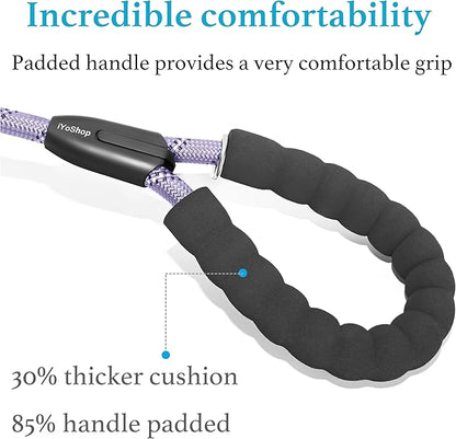 iYoShop Dual Dog Leash - 360° Swivel, No Tangle Walking Leash with Shock Absorbing Bungee for Two Dogs (Medium, 8-35 lbs, Lavender)