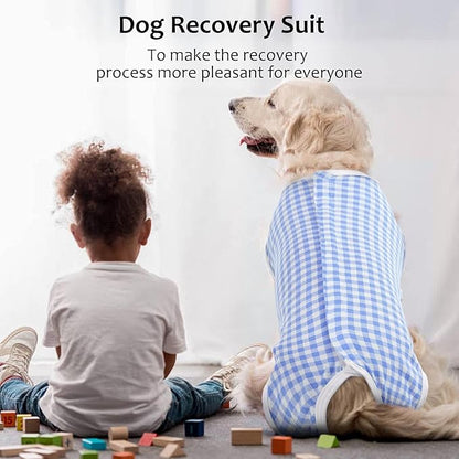 Kuoser Surgical Recovery Suit for Dogs Cats, Pet T-Shirt After Surgery Wear for Dogs, Dog Professional Recovery Suit Comfortable E Collar Alternative, Prevent Licking Onesies Pet Surgery Recovery Suit