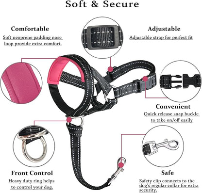 BARKLESS Dog Head Collar, No Pull Head Halter with Soft Padding, Reflective Soft Padded Snout Harness for Small and Medium Dogs