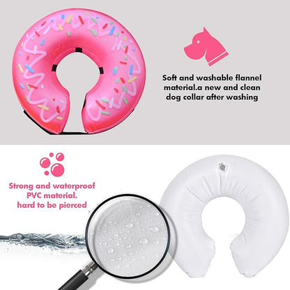 Katoggy Inflatable Dog Cone Collar for After Surgery, Doggie Neck Blow up Donut Recovery ECollar, Soft Adjustable Dog Cone for Small Medium Large Dogs and Cats