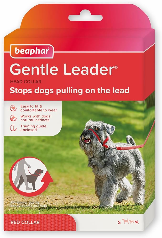 Beaphar | Gentle Leader | Head Collar for Small Dogs | Stops Pulling On The Lead | Training Aid with Immediate Effect| Endorsed by Behaviourists | Red x 1
