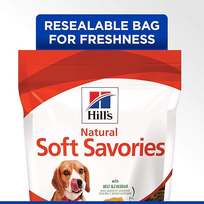 Hill's Natural Soft Savories Dog Treats, Beef & Cheddar, 8 oz. Bag