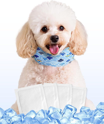 Hosiwei Dog Cooling Collar with Ice Packs - Adjustable Pet Cooling Bandana for Summer, Reusable & Freezable Neck Wrap Scarf for Dogs - Hot Weather Chill Out Accessory