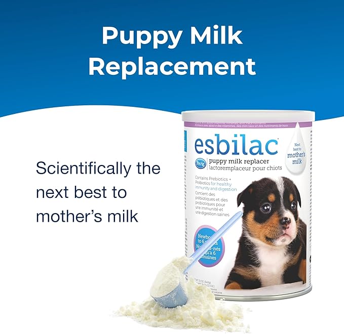 PetAg Esbilac Puppy Milk Replacer Powder - 12 oz, Pack of 3 - Powdered Puppy Formula with Prebiotics, Probiotics & Vitamins for Puppies Newborn to Six Weeks Old - Easy to Digest