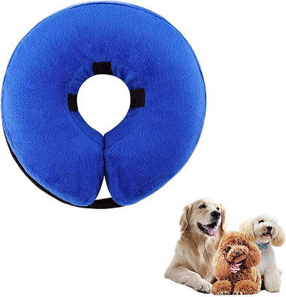THAIN Soft Dog Recovery Protective Collar After Surgery-Cone Inflatable Collar for Dogs and Cats - Adjustable Washable Elizabethan Collar (L)