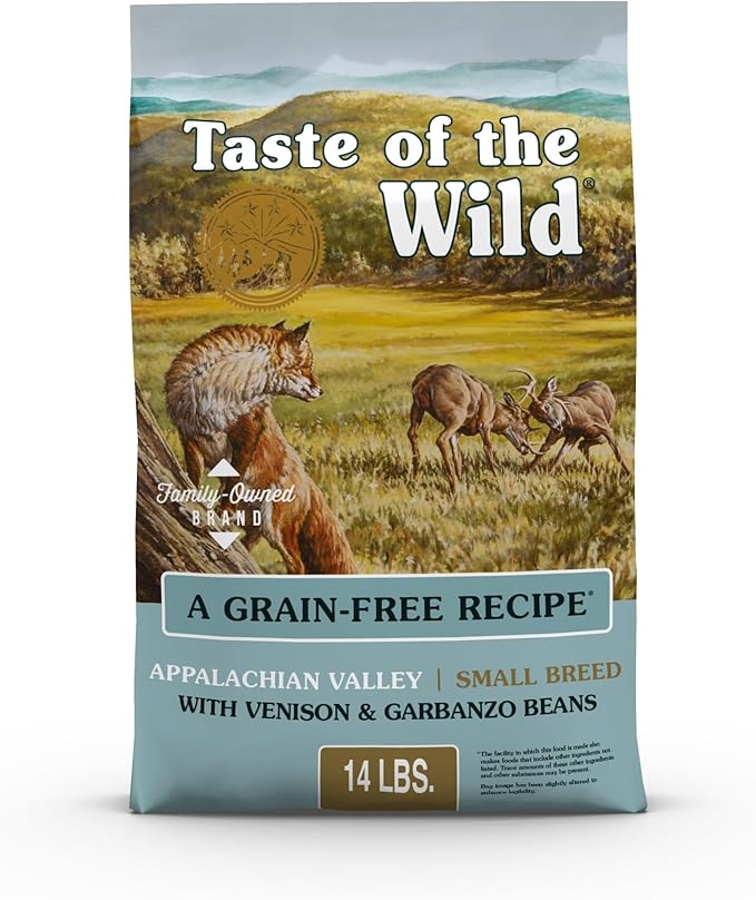 Taste of the Wild Appalachian Valley Small Breed Grain-Free Recipe with Roasted Venison Dry Adult Dog Food, Made with High Protein from Real Venison 14lb