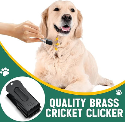 2 Pieces Brass Pet Training Clicker Signaling Cricket Clicker Metal Dog Clicker for Puppy Cats Trainer Pet Owners(Black)