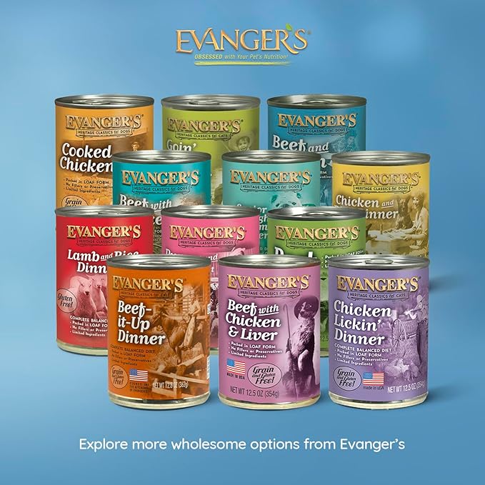 Evanger's Heritage Classics Beef & Bacon Dog Food – 12 Count, 12.5 oz Each – Grain & Gluten Free Loaf for Dogs – Limited Ingredient Recipe – Natural Protein-Rich Nutrition