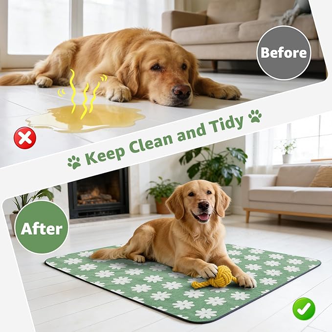 LOOBANI Extra Large Washable Puppy Pads: Non-Slip Pet Whelping Pad, Fast Absorbent Reusable Pee Pads for Dogs, Waterproof and Leakproof Dog Playpen Mat for Incontinence, Floor (72"x72",1 Pack)