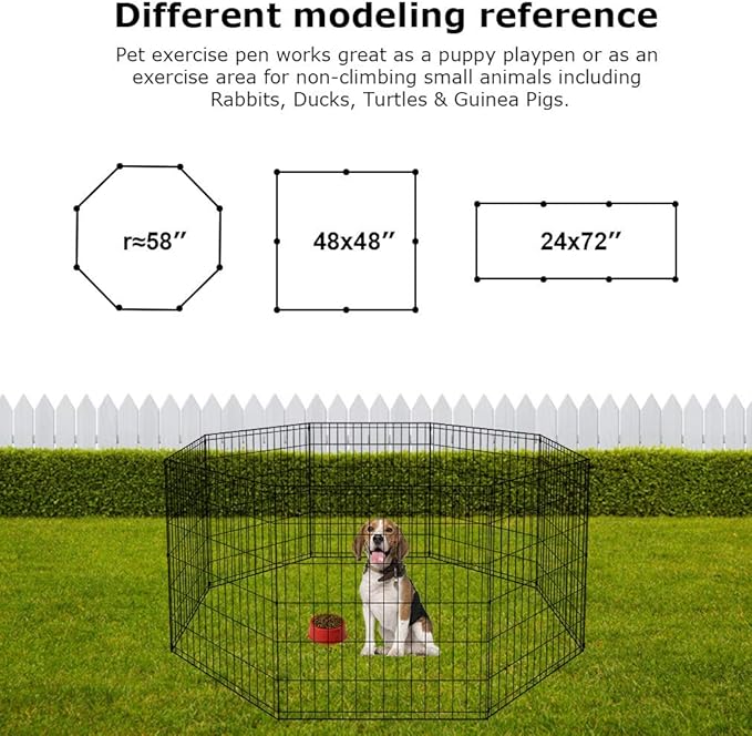 BestPet | Foldable Dog Playpen | 30 Inch, 8 Panels | Metal Pet Exercise Pen | Indoor Outdoor Portable Dog Fence with Door | Removable, Rust-Resistant Secure Pet Kennel | Easy to Assemble