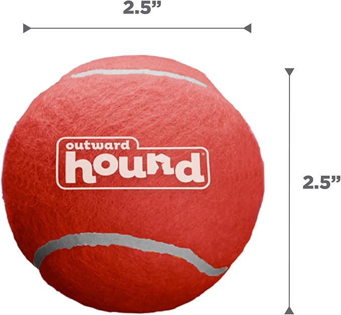 Outward Hound Squeaker Ballz – Squeaky Tennis Balls for Dogs Under 50 lbs, Interactive Dog Toy for Fetch & Training, Medium (2.5"), 6‑Pack