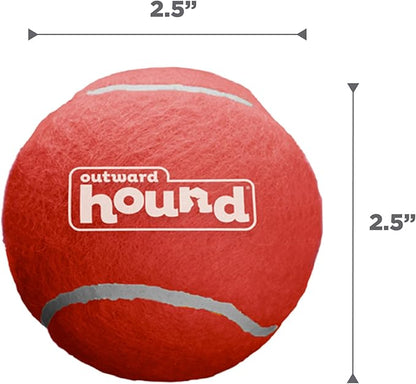Outward Hound Squeaker Ballz – Squeaky Tennis Balls for Dogs Under 50 lbs, Interactive Dog Toy for Fetch & Training, Medium (2.5"), 4‑Pack