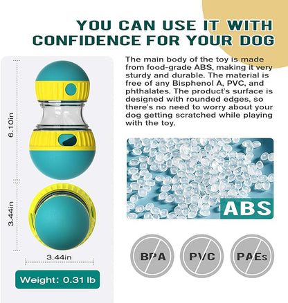 BSISUERM Dog Puzzle Toy Adjustable Treat Dispensing Ball Food Dispenser Tough Slow Feeder Puppy Enrichment Training Toy Pet Interactive Chase Toys for Small Medium Large Dogs to Keep Them Busy, Green