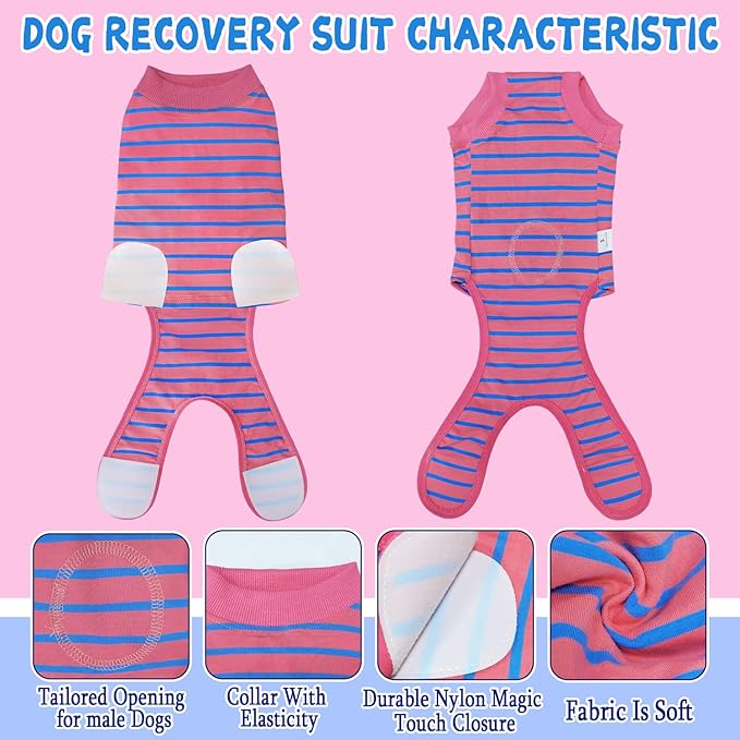 Dog Surgery Recovery Suit, Recovery Shirt for Male Female Dog Cats, Cone E-Collar Alternative Abdominal Wounds Spay Bandages Onesie, Anti-Licking Pet Surgical Recovery Suit,Pink XX-Lrage