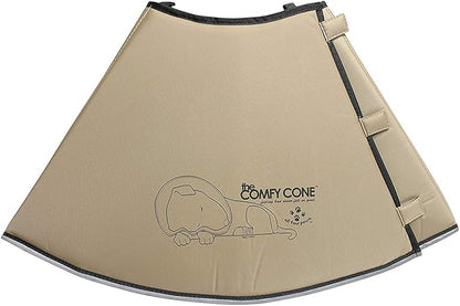 All Four Paws Comfy Cone Pet Cone for Dogs, Cats, XX-Large, Tan - Comfortable Soft Dog Cone Collar Alternative for After Surgery, Wound Care, Spay, Neuter - Dog and Cat Recovery Elizabethan-Collar