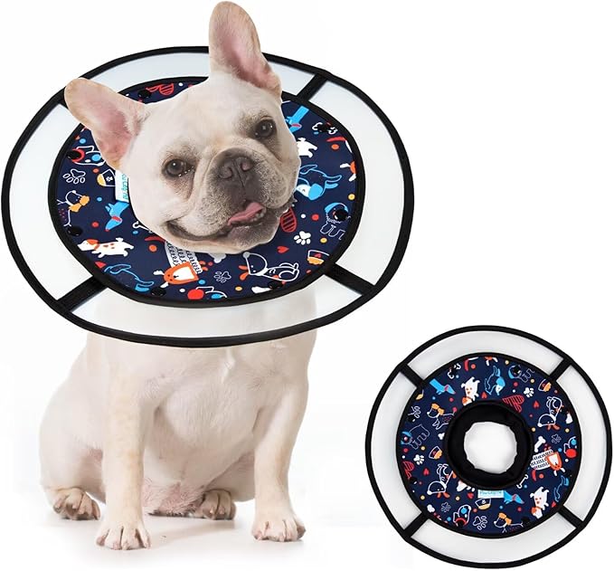 Paw Legend Soft Dog Cone Collar for Dogs After Surgery Pet Recovery Collar for Small Medium Short-Nosed Cats Lightweight Comfy Cone Alternative to Stop Licking, M