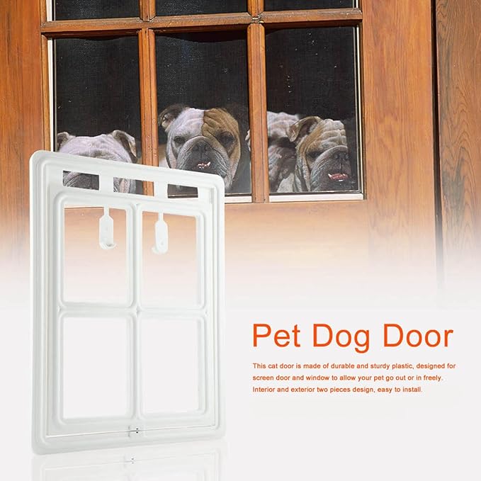 Pet Door, Sturdy Doggie Pet Door, Doggy Doggie Door, Screen Window Gate, Interior and Exterior Doors for Pet Lovers (XL Field Style)