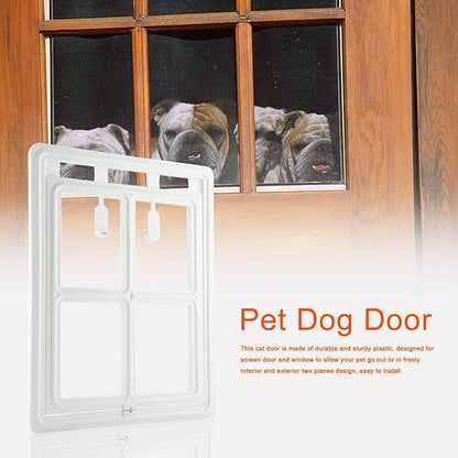 Pet Door, Sturdy Doggie Pet Door, Doggy Doggie Door, Screen Window Gate, Interior and Exterior Doors for Pet Lovers (XL Field Style)