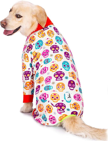 Halloween Dog Recovery Suit for Dogs After Surgery Onesie Anti Shedding Suit,Funny Skull Print Large Dog Bodysuit After Surgery Wear Female Male Abdominal Wounds Spay or Skin Diseases
