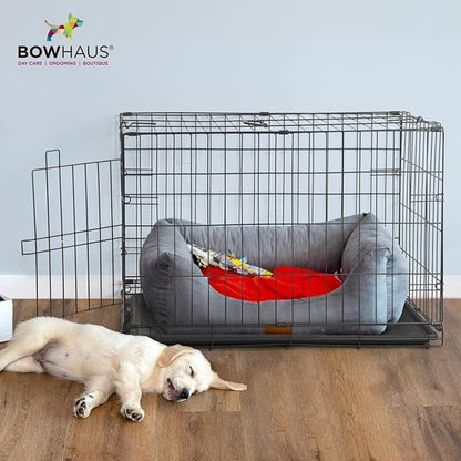 CAPHAUS Foldable Dog Crate Wire Metal Dog Kennel w/Divider Panel, Leak-Proof Pan & Protecting Feet, Single & Double Door, Small, Medium & Large Dog Crate Indoor Wire Dog Cage, 30” w/Easy-Flick Lock