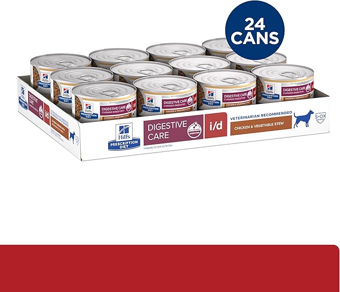 Hill's Prescription Diet i/d Digestive Care Chicken & Vegetable Stew Canned Dog Food, Veterinary Diet, 5.5 oz., 24-Pack Wet Food