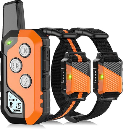 Shock Collar for Dogs, Dog Training Collar with Remote Control for 2 Dogs, 3 Training Modes with Beep, Vibration and Satic, Waterproof, Rechargeable for Large Medium Small