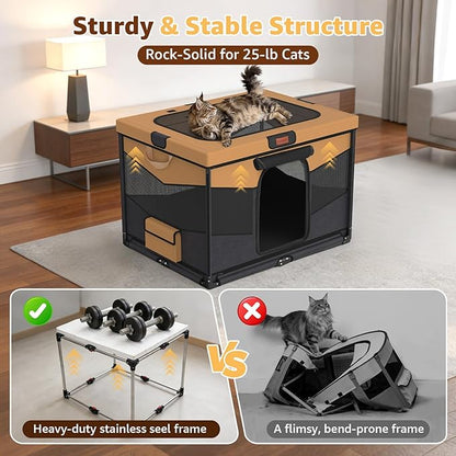 LOOBANI Foldable Dog Playpen for Small Dogs- Indoor/Outdoor Puppy Playpen with Removable Washable Fabric Enclosure, Sturdy Steel Frame & 690D Oxford Cloth,Portable Crate for Puppies & Cats,32"x24"x22"