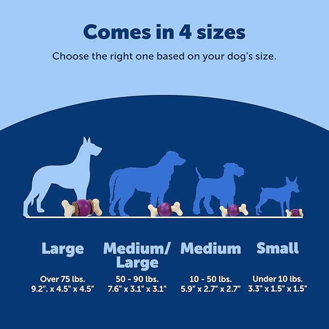 PetSafe Busy Buddy Bouncy Bone - 3-in-1 Adjustable Slow Feeder Toy with Refillable Treat Rings - Cleans Teeth & Gums, Cures Boredom & Slows Down Eating Habits - Large - for Dogs 75+ lb
