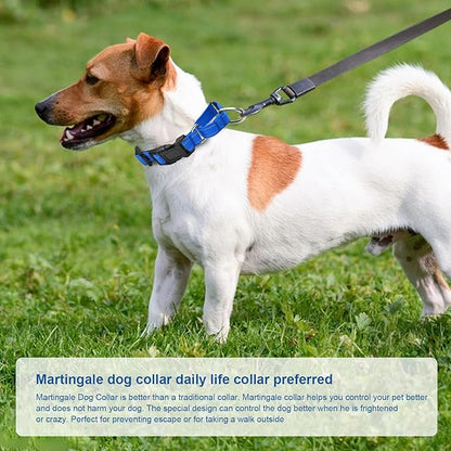 Reflective Martingale Dog Collars. Dog Collar with Quick Release Buckle. Adjustable Soft Padded Breathable Nylon Pet Collar Suitable for Puppies for Small Medium Large Dogs.