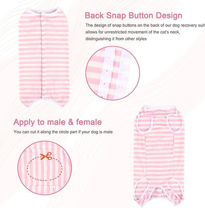 2 Packs Dog Recovery Suit for Surgery Dog Onesie Surgical Clothes Bodysuit for Male and Female Substitute E-Collar& Cone