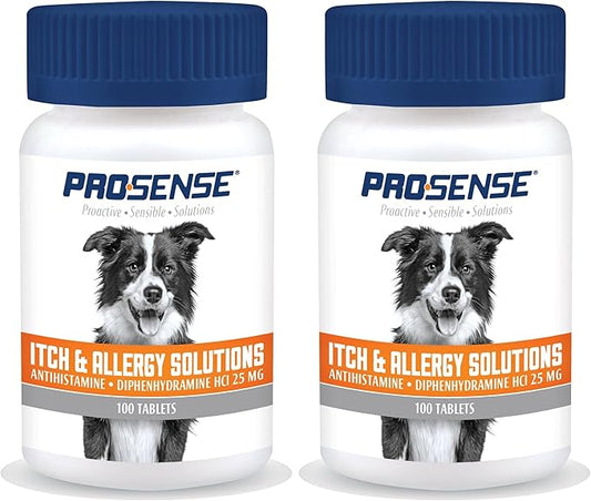 Pro-Sense Itch and Allergy Solutions, for Dogs, Antihistamine, 100 Count (Pack of 2)