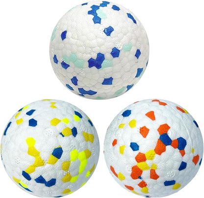 CAISHOW 3Pack Dog Ball Toys Indestructible Dog Ball Float On Water Fetch Bouncy Durable Solid Rubber Ball for Puppy Small and Medium Dogs Playing Toys (3Pcs-2.55'')