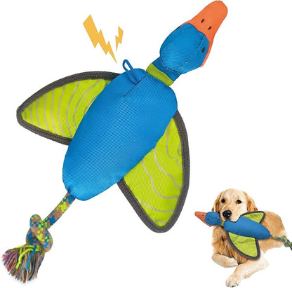Duck Oxford Launching Flying Dog Toy with Rope Slingshot Chase Fetch Training Interactive Dog Toy Durable Stuffed Animal Crinkle Dog Squeaky Toy for Medium Large Dogs Toy Gift 43cm/16.93in