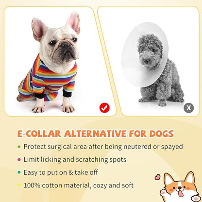 Dog Onesie for After Surgery Recovery Suit Pet Surgical Suit for Female Male Cone E-Collar Alternatives After Spay Abdominal Wounds Protector Dog Anti-Licking Onesie for Small Medium Dogs