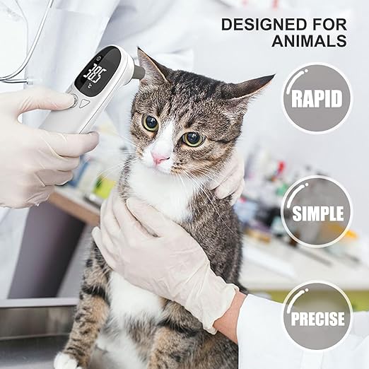 5x1.5 Cat Ear Thermometer for Pet Accurate 32-42.9℃ Digital USB Rechargeable Pet Thermometer for Dog, Cat, Pig, Sheep & More