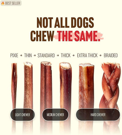 Natural Farm Odor Free Bully Sticks (2-3 Inch, 1 Pound) for Small & Medium Dogs - 100% Beef Chews for Pups, Non-GMO, Grain-Free, Fully Digestible Long Lasting Dog Treats