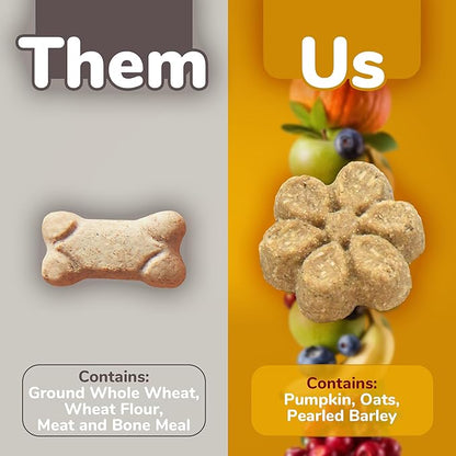 Fruitables Baked Dog Treats, Healthy Pumpkin Treat for Dogs, Low Calorie & Delicious, No Wheat, Corn or Soy, Made in The USA, Pumpkin and Banana Flavor, 12oz (Pack of 2)