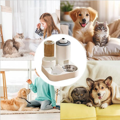 Feeding Bowl Set - Dog Water Dispenser, Detachable Food Bowl with Bell with Sturdy Construction, Animal Accessory Featuring Convenient Design, Wet and Dry Feeding Solution for Small Medium Pets