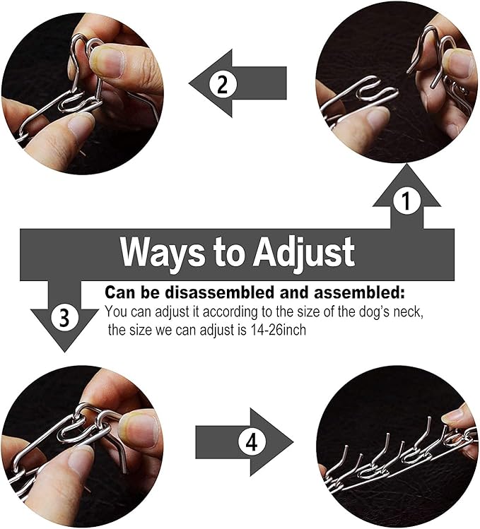 Stainless Steel Prong Pinch Collar for Dogs, Adjustable Training Collar with Quick Release Buckle for Small Medium Large Dogs (Gold, 22")