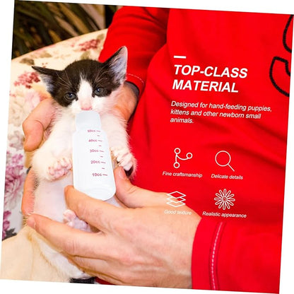 SUPVOX 5sets Pet Nursing Bottles for Puppies and Kittens Milk Bottle with Scale Easy to Clean Reusable Feeding Supplies for Newborn Pets