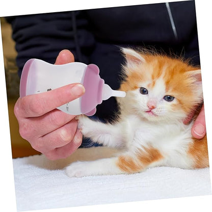 VANZACK 2PCS PET Nursing Bottle Set Silicone Nipple Feeding Bottles for Puppies and Kittens Portable Milk Feeder for Small Animals for Travel and Outdoor Use