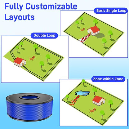 Basic In-Ground Pet Fence - Underground 2 Dogs Fence System, Electric Fence 2 Dogs Training Collar Dog Over 20lb, Wireless Electric Dog Fence System (Collar only)