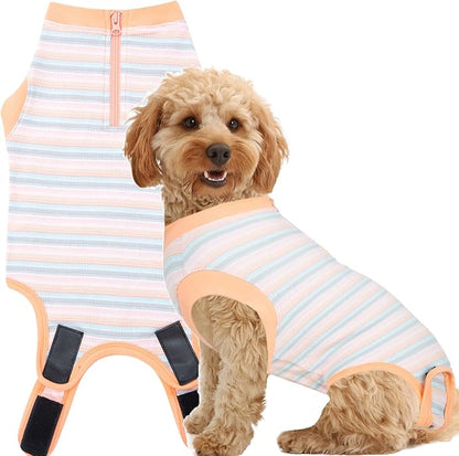 Recovery Suit for Dogs,Dog Cone Alternative Zipper Surgery Suit Female Spay,Soft Dog Surgery Suit for Anti Licking,Breathable Surgical Suit for Dogs Female Spay