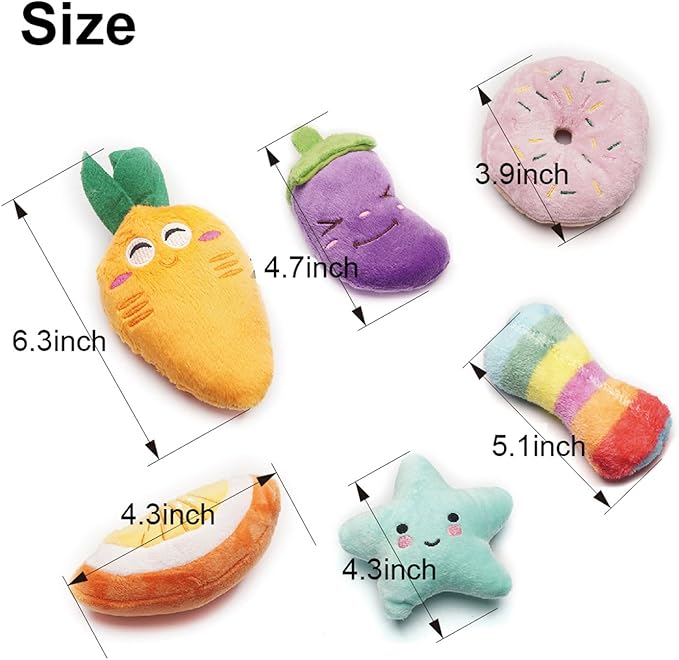 SZKOKUHO 9 Pack Small Dogs Puppy Squeaky Dog Toys,Cute Variety Colors Designs to Bite Anytime, for Small Dogs
